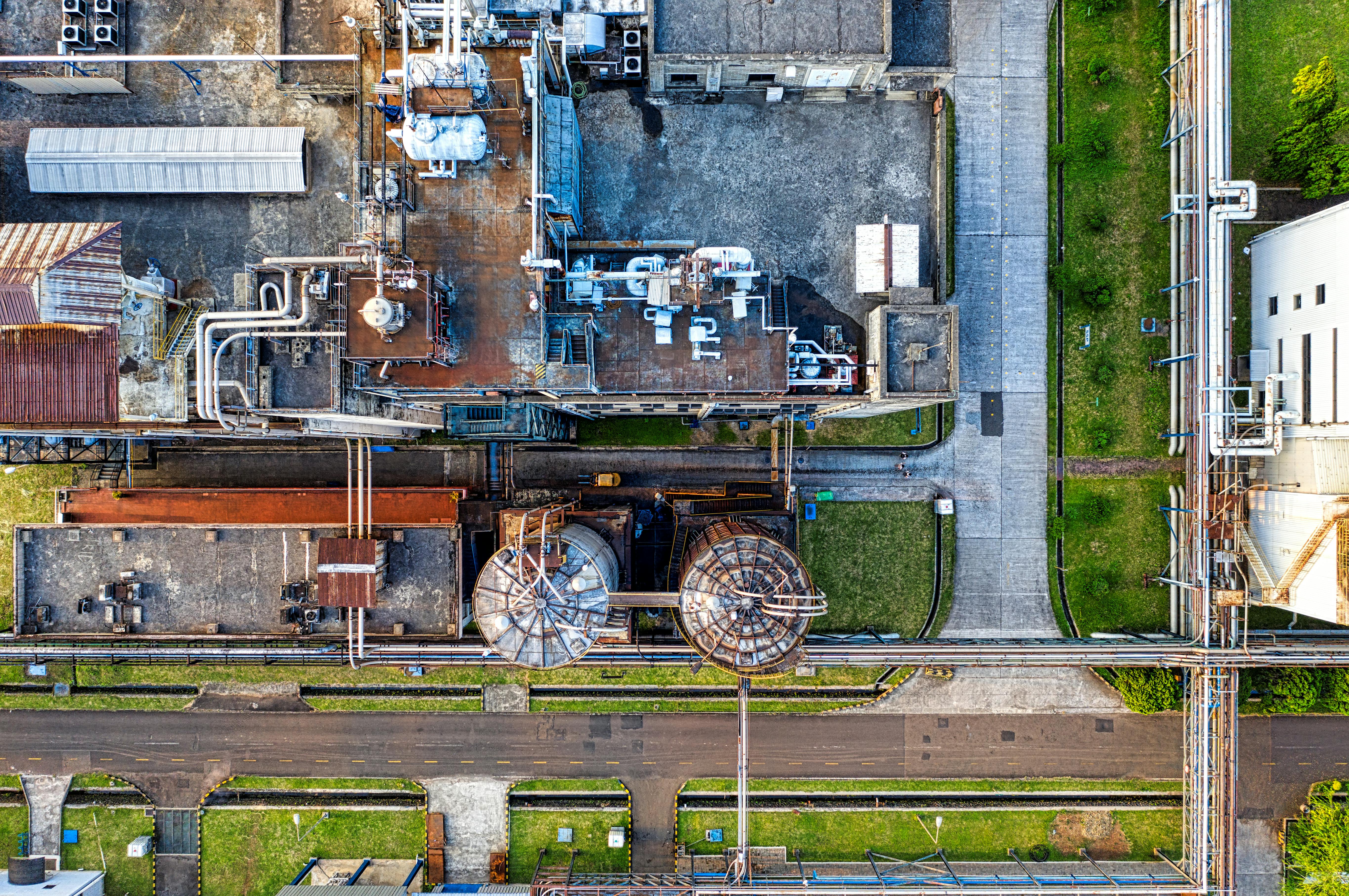 Top-down industrial facility used to represent decision intelligence and operational visibility